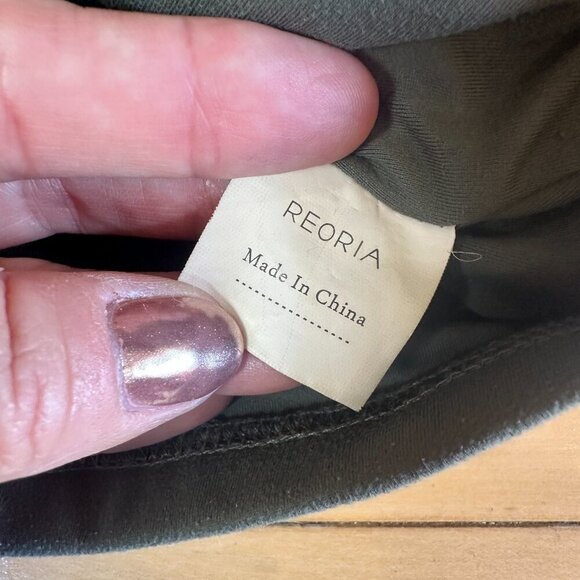 REORIA DOuble Layer Smoothing High Neck Crop Top Size Small Olive Green - Picture 4 of 6